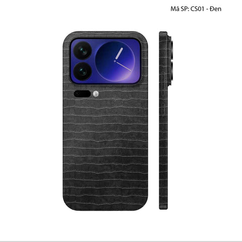 Miếng Dán Da Xiaomi 17 Series Vân Cá Sấu Đen | CS01