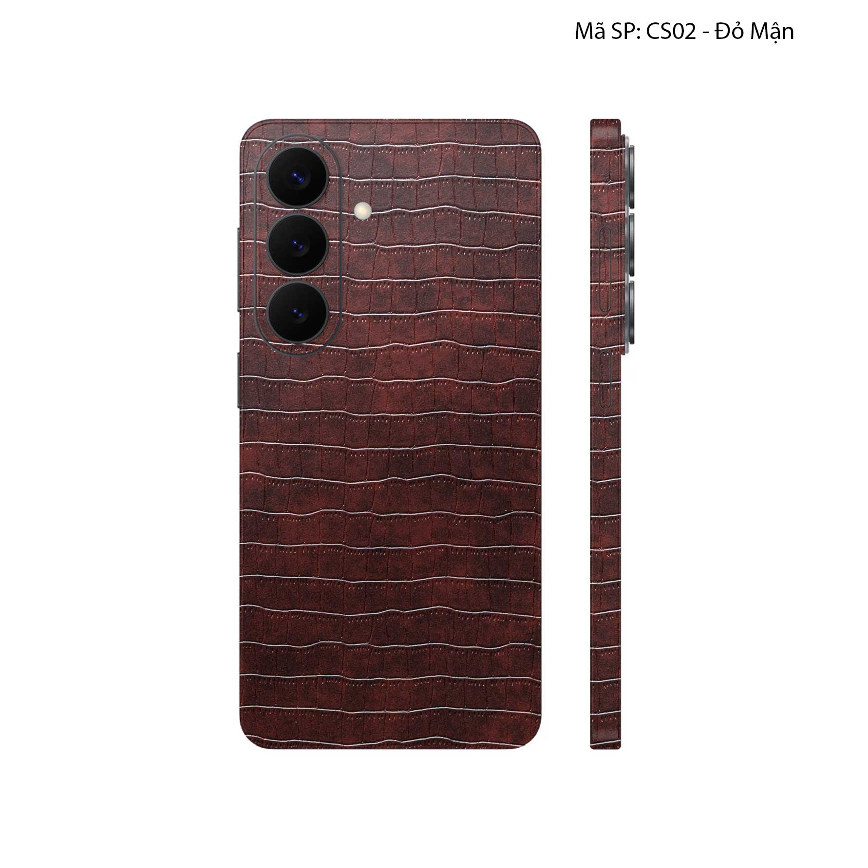 Miếng Dán Da Samsung Galaxy S26 Plus Vân Cá Sấu Đỏ Mận | CS02