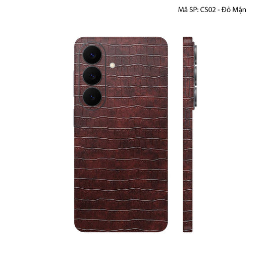 Miếng Dán Da Samsung Galaxy S26 Plus Vân Cá Sấu Đỏ Mận | CS02
