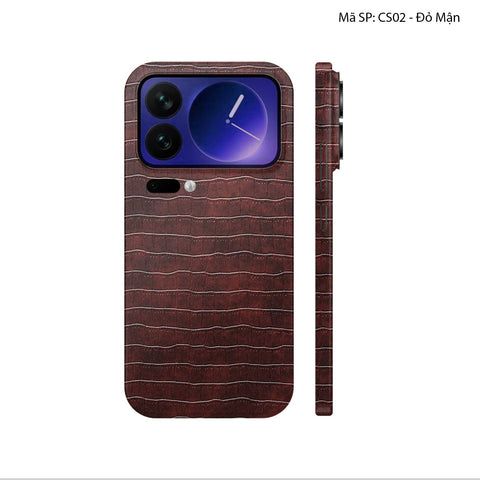 Miếng Dán Da Xiaomi 17 Series Vân Cá Sấu Đỏ Mận | CS02