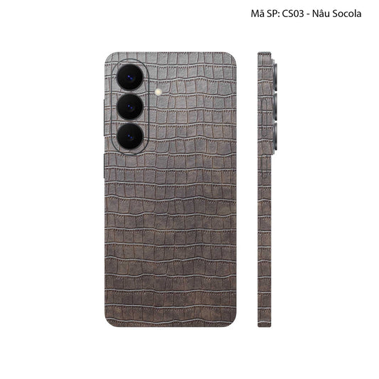 Miếng Dán Da Samsung Galaxy S26 Ultra Vân Cá Sấu Nâu | CS03