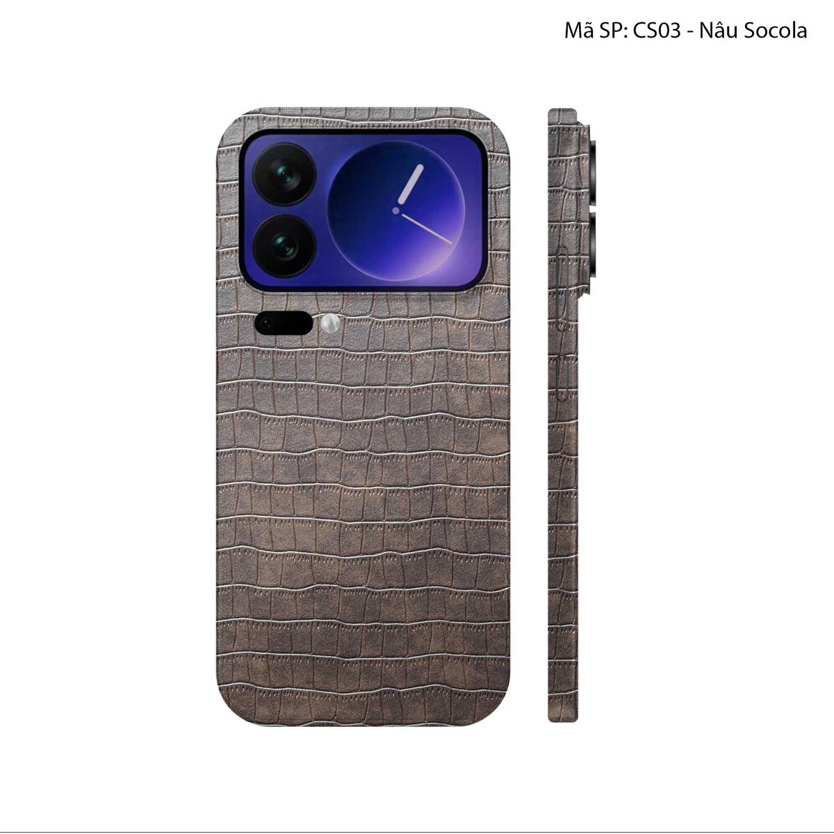 Miếng Dán Da Xiaomi 17 Series Vân Cá Sấu Nâu Socola | CS03