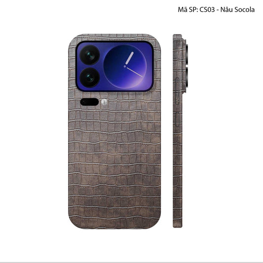 Miếng Dán Da Xiaomi 17 Series Vân Cá Sấu Nâu Socola | CS03