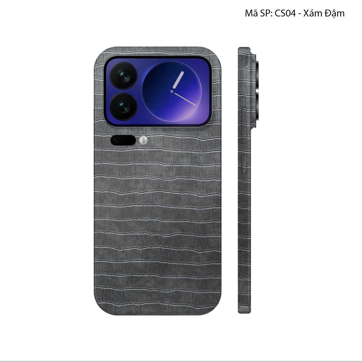 Miếng Dán Da Xiaomi 17 Series Vân Cá Sấu Xám Đậm | CS04