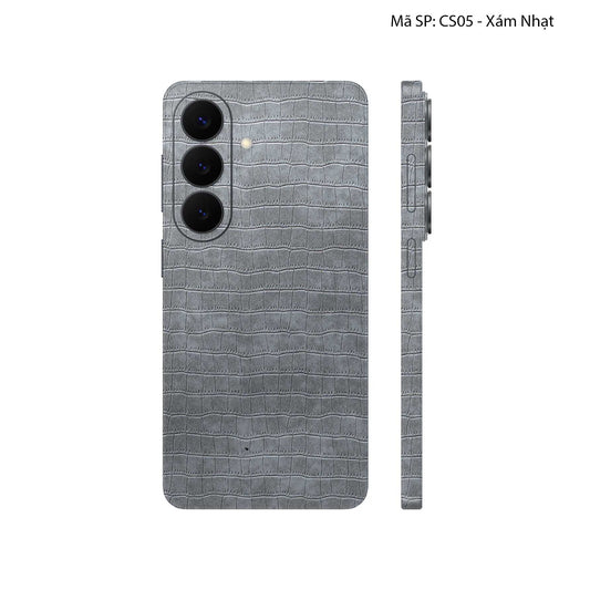 Miếng Dán Da Samsung Galaxy S26 Plus Vân Cá Sấu Xám | CS05