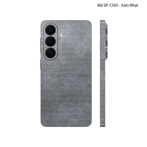 Miếng Dán Da Samsung Galaxy S26 Plus Vân Cá Sấu Xám | CS05