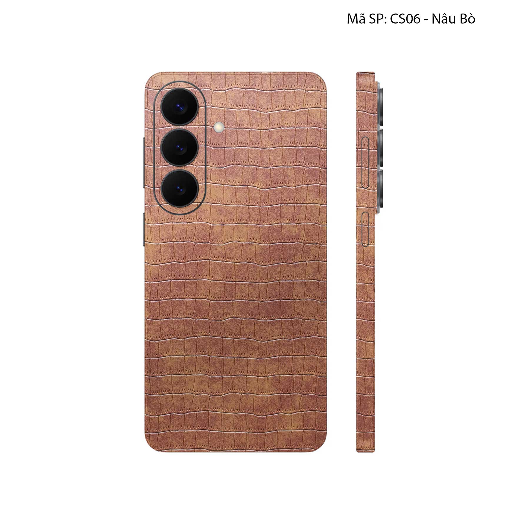 dán skin da Galaxy S26 PLUS vân Cá Sấu Nâu CS06