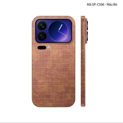 Miếng Dán Da Xiaomi 17 Series Vân Cá Sấu Nâu Bò | CS06