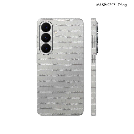 Miếng Dán Da Samsung Galaxy S26 pLUS Vân Cá Sấu Trắng | CS07