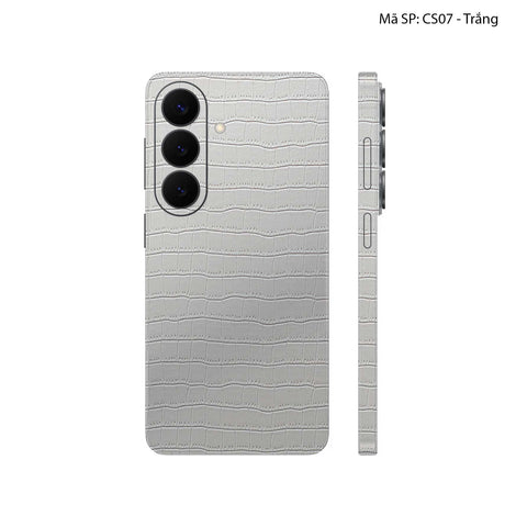 Miếng Dán Da Samsung Galaxy S26 pLUS Vân Cá Sấu Trắng | CS07