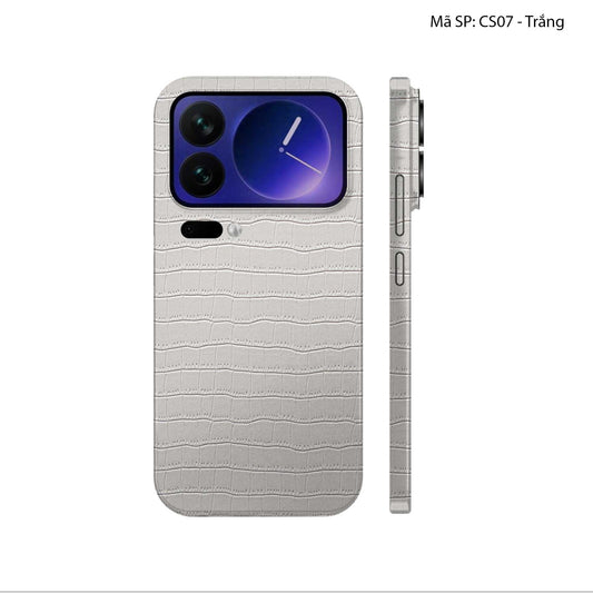 Miếng Dán Da Xiaomi 17 Series Vân Cá Sấu Trắng | CS07