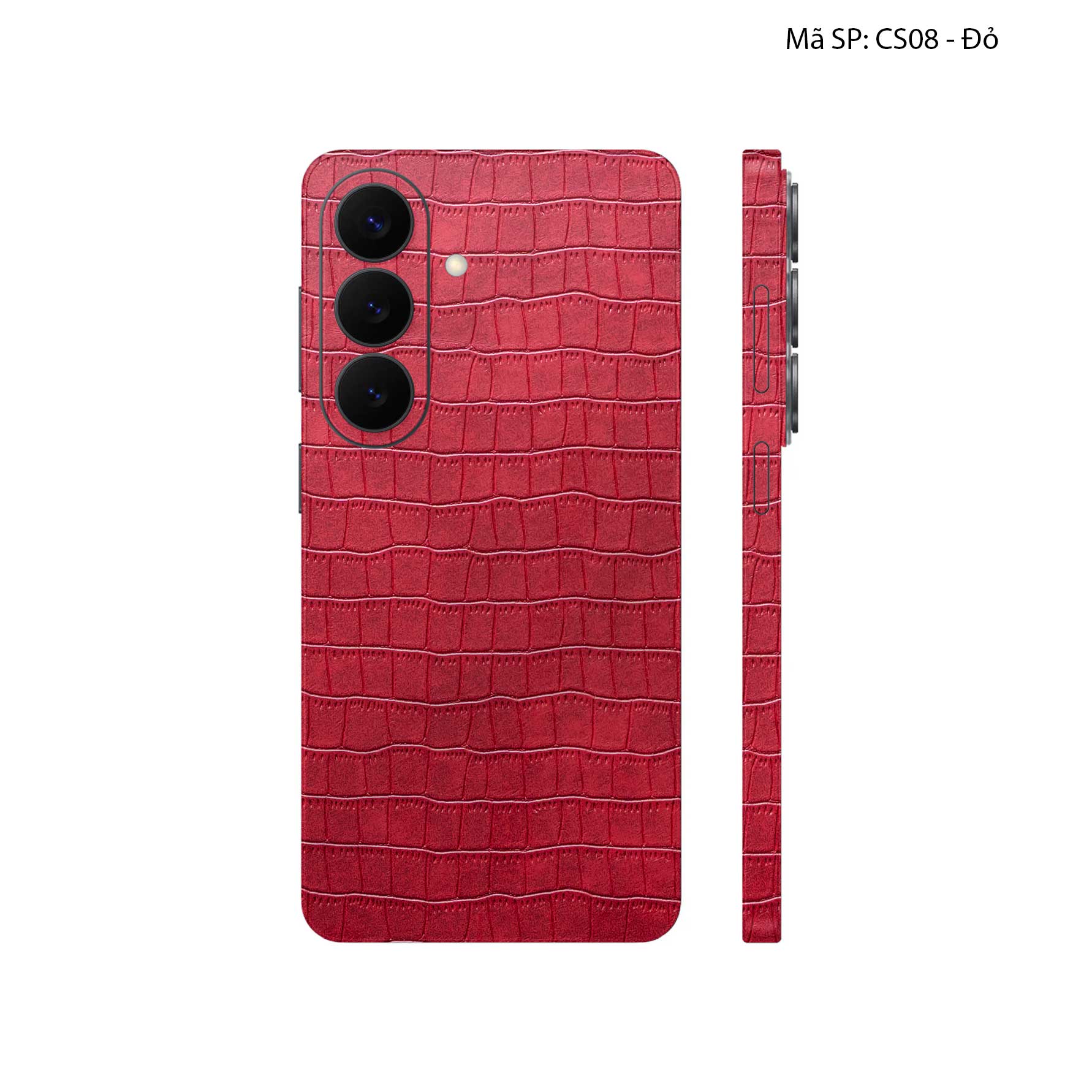 Miếng Dán Da Samsung Galaxy S26 Plus Vân Cá Sấu Đỏ | CS08