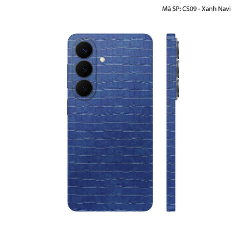 Miếng Dán Da Samsung Galaxy S26 Plus Vân Cá Sấu Xanh Navy | CS09
