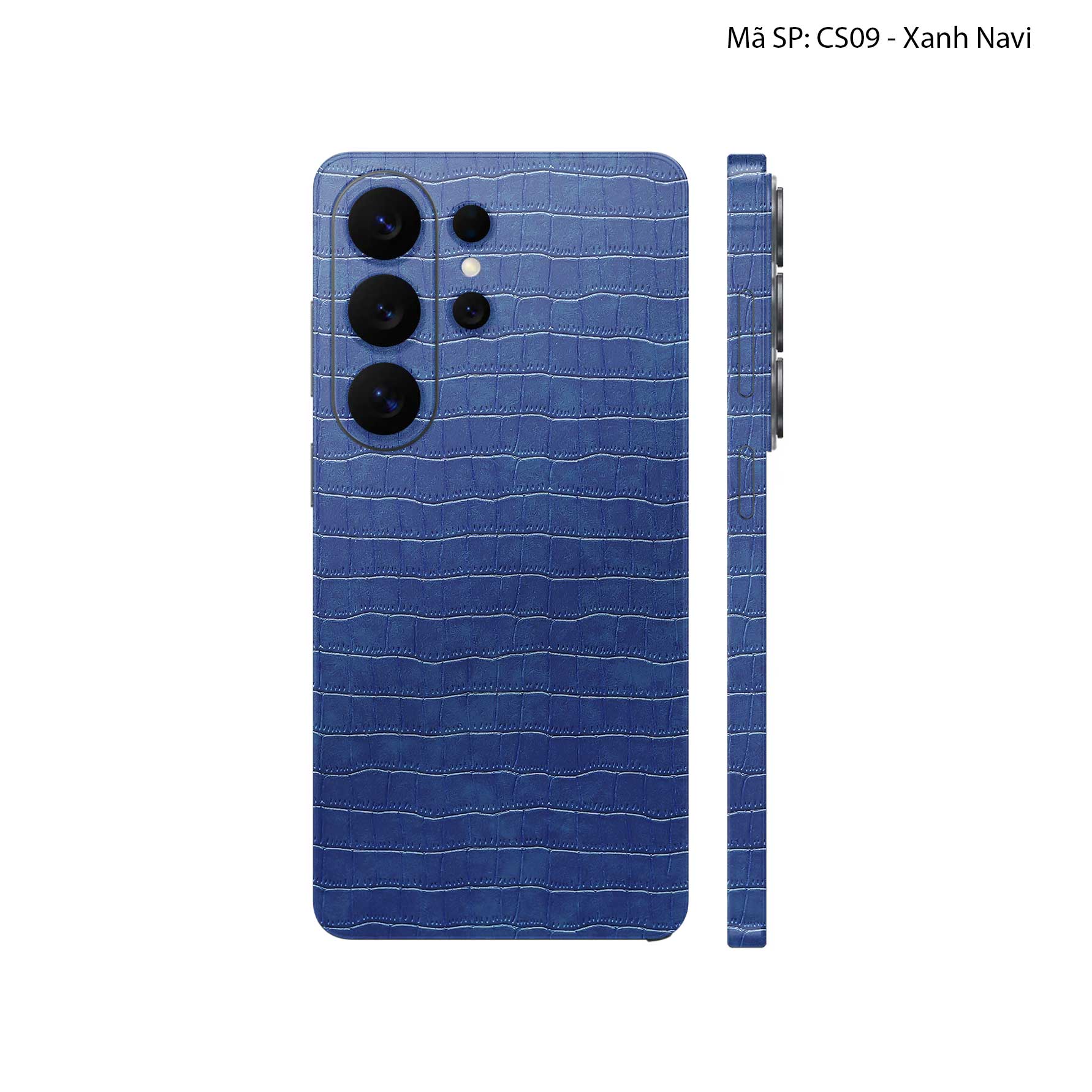 Miếng Dán Da Samsung Galaxy S26 Ultra Vân Cá Sấu Xanh Navy | CS09