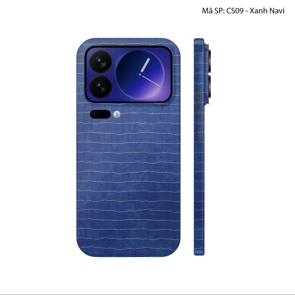 Miếng Dán Da Xiaomi 17 Series Vân Cá Sấu Xanh Navy | CS09