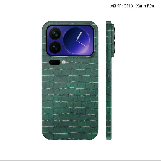 Miếng Dán Da Xiaomi 17 Series Vân Cá Sấu Xanh Rêu | CS10
