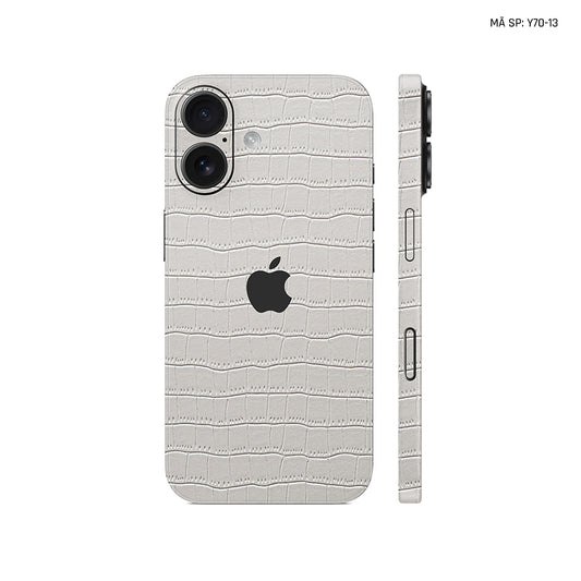 Miếng Dán Da IPhone 15 Series Vân Cá Sấu Trắng | Y70-13