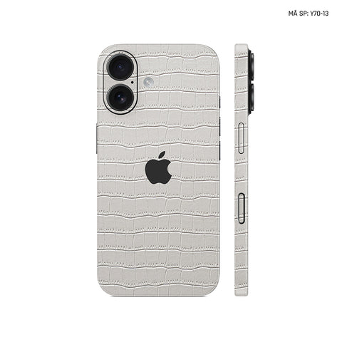 Miếng Dán Da IPhone 16 Series Vân Cá Sấu Trắng | Y70-13