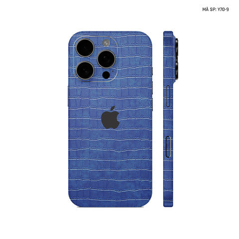 Miếng Dán Da IPhone 16 Series Vân Cá Sấu Xanh Navy | Y70-9