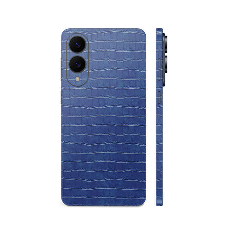 Miếng Dán Da Samsung Galaxy S25 Series Vân Cá Sấu Xanh Navi