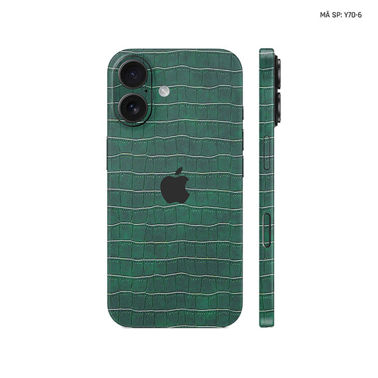 Miếng Dán Da IPhone 15 Series Vân Cá Sấu Xanh Rêu | Y70-6