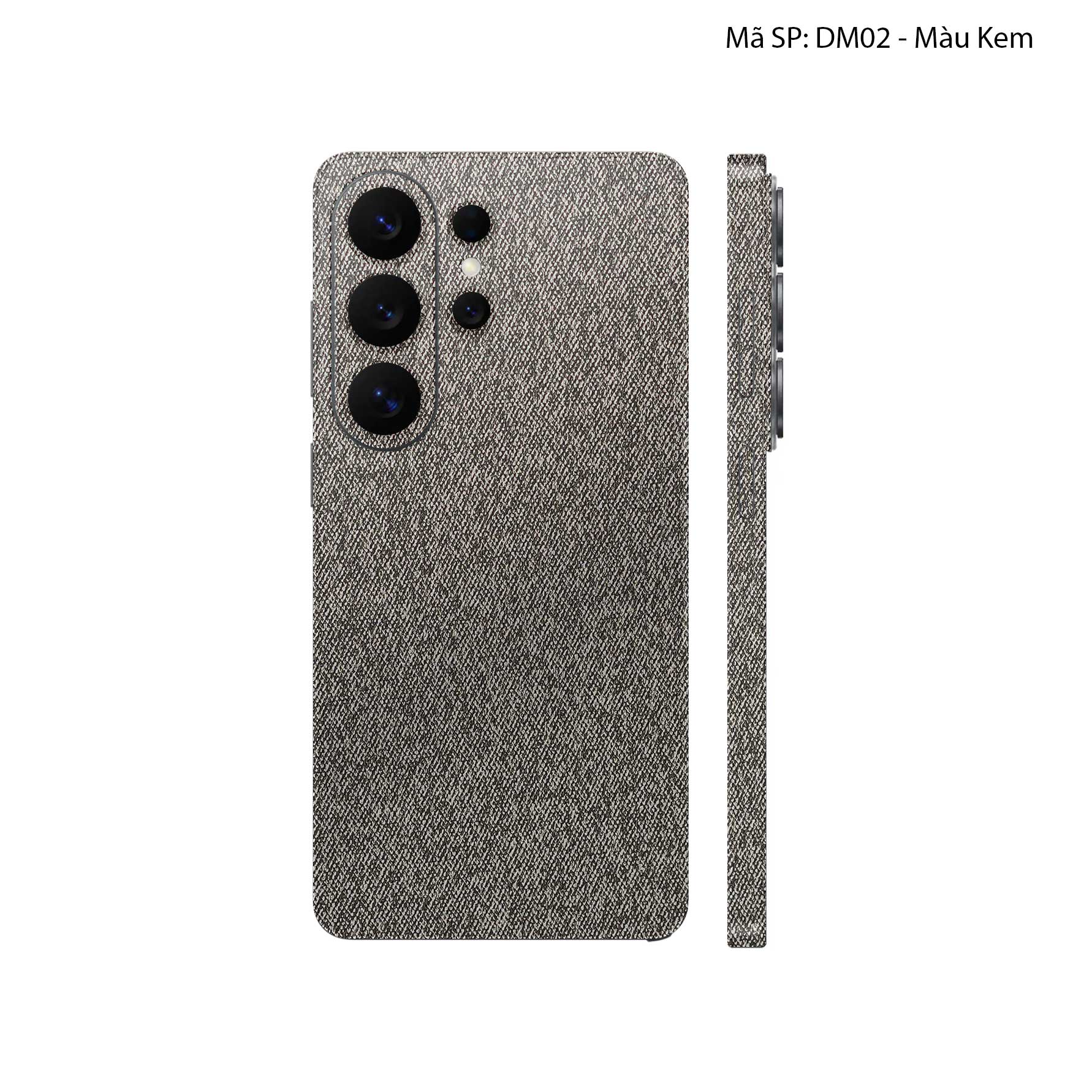 Miếng Dán Da Samsung Galaxy S26 Ultra Demin Kem | DM02