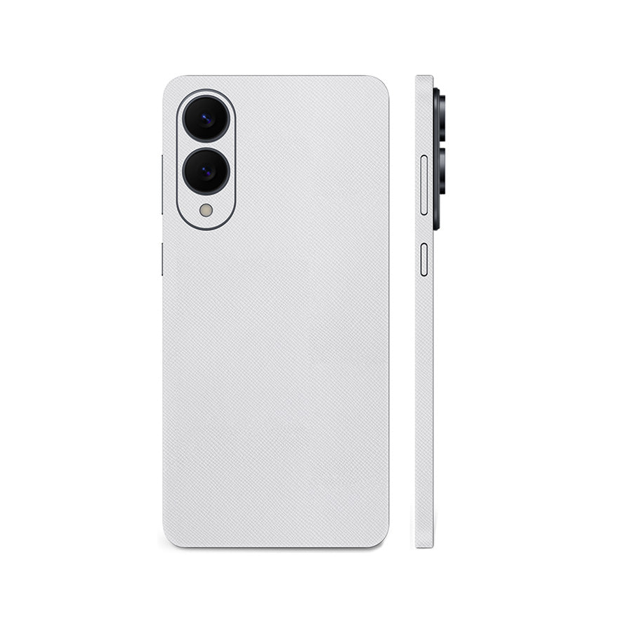 Miếng Dán Da Samsung Galaxy S25 Series Vân Fabic Trắng
