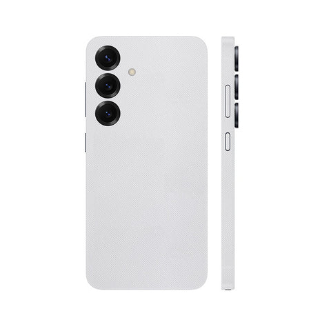 Miếng Dán Da Samsung Galaxy S24 Series Vân Fabic Trắng