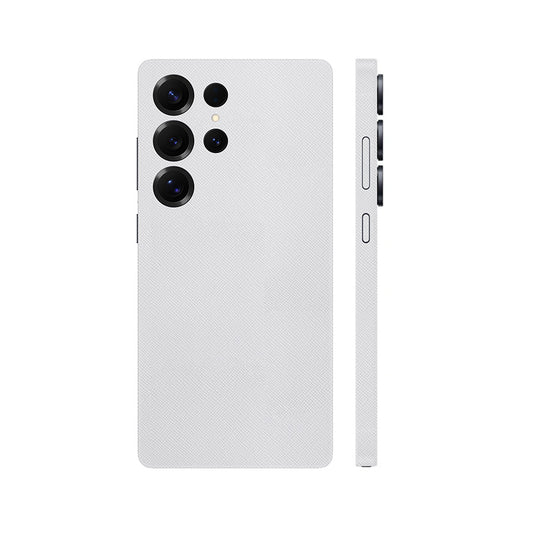 Miếng Dán Da Samsung Galaxy S24 Series Vân Fabic Trắng