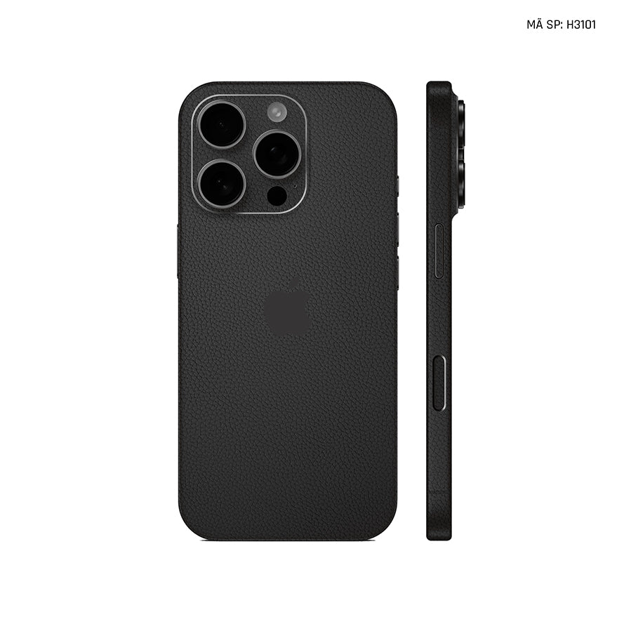 Miếng Dán Da IPhone 16 Series Vân Mil Đen | H3101