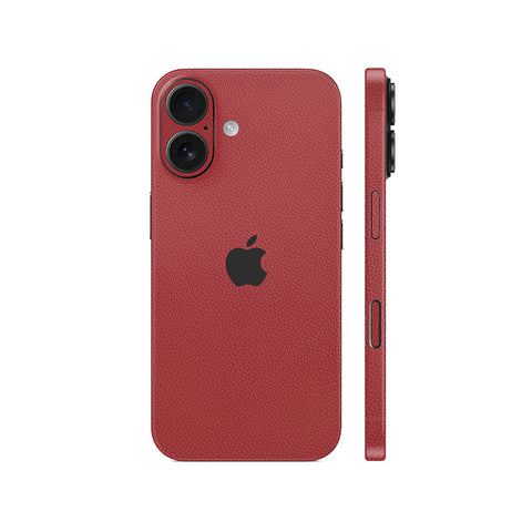 Miếng Dán Da IPhone 16 Series Vân Mil Đỏ