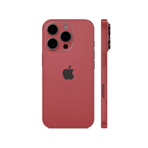 Miếng Dán Da IPhone 16 Series Vân Mil Đỏ