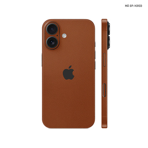Miếng Dán Da IPhone 16 Series Vân Mil Nâu | H3103