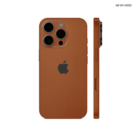 Miếng Dán Da IPhone 16 Series Vân Mil Nâu | H3103
