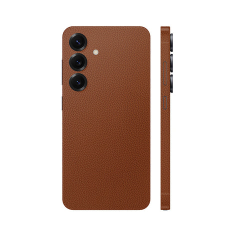 Miếng Dán Da Samsung Galaxy S24 Series Vân Mil Nâu
