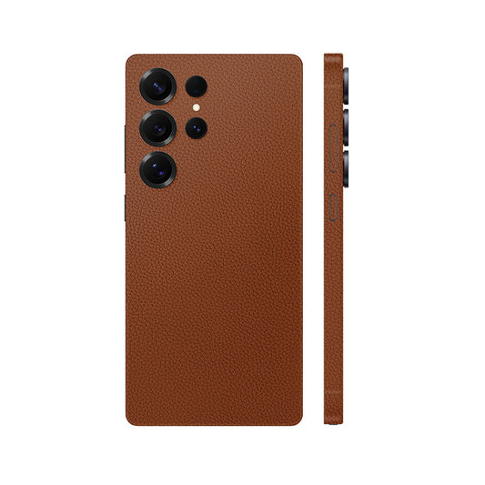 Miếng Dán Da Samsung Galaxy S24 Series Vân Mil Nâu