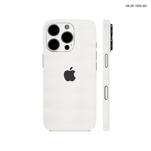 Miếng Dán Da IPhone 15 Series Vân Mil Trắng | Y225-001