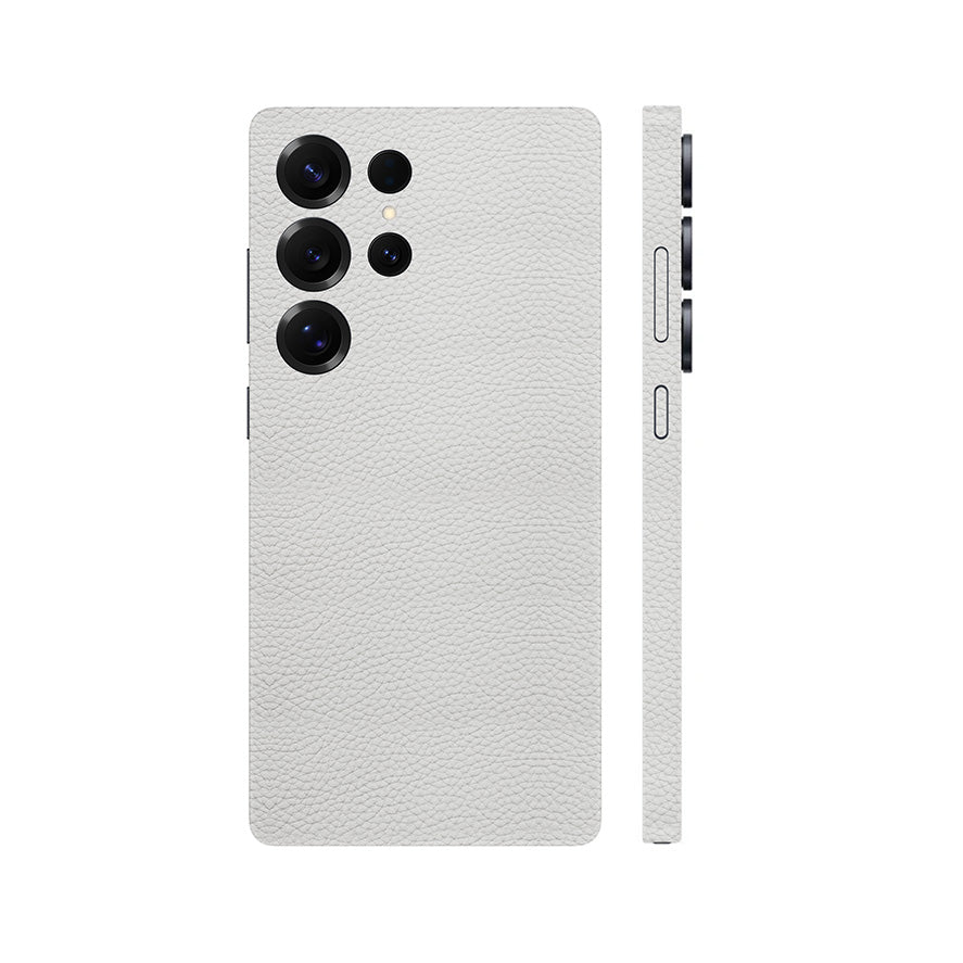 Miếng Dán Da Samsung Galaxy S24 Series Vân Mil Trắng