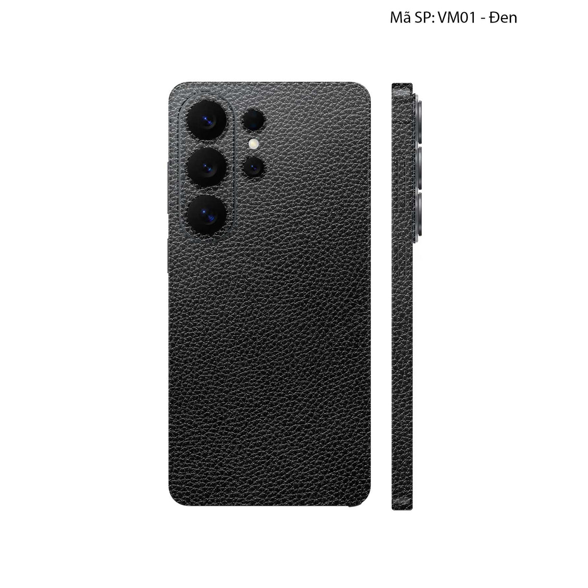 Miếng Dán Da Samsung Galaxy S26 Ultra Vân Mil Đen | VM01