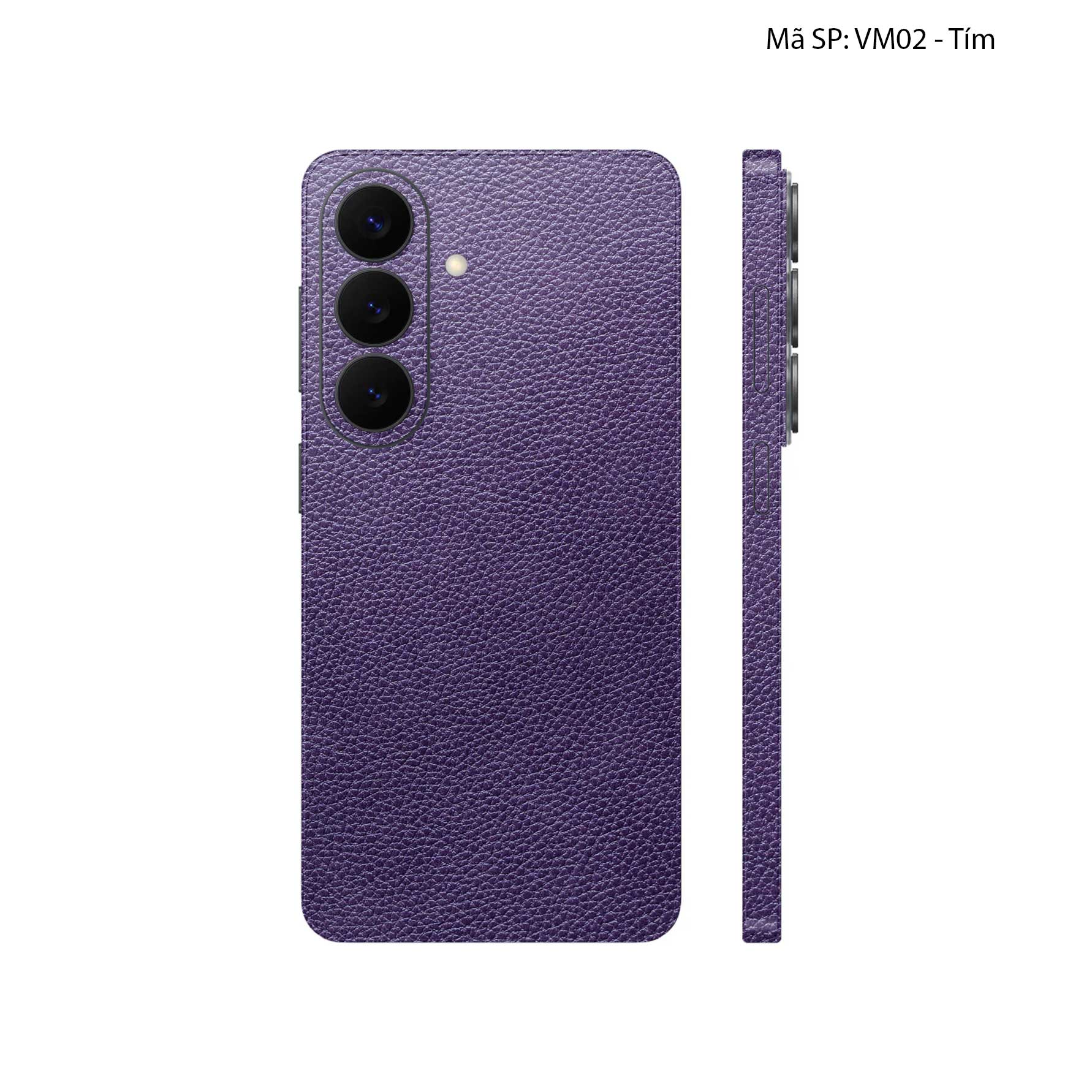 Miếng Dán Da Samsung Galaxy S26 Plus Vân Mil Tím | VM02