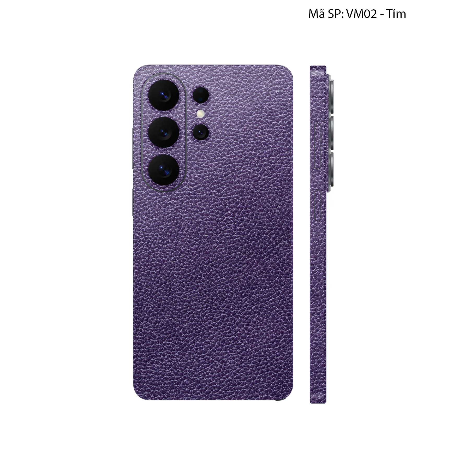 Miếng Dán Da Samsung Galaxy S26 Ultra Vân Mil Tím | VM02