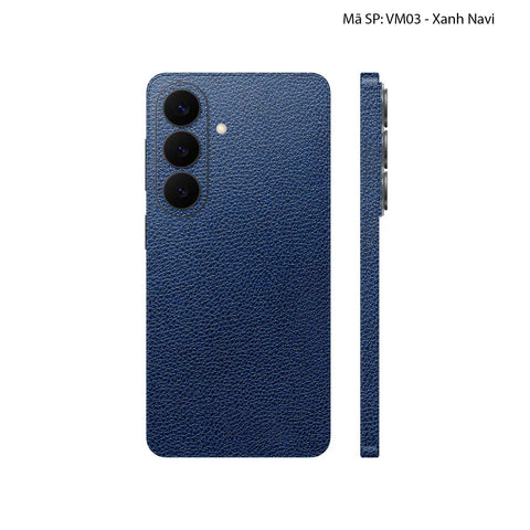 Miếng Dán Da Samsung Galaxy S26 Plus Vân Mil Xanh Navy | VM03