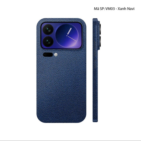 Miếng Dán Da Xiaomi 17 Series Vân Mil Xanh Navy | VM03