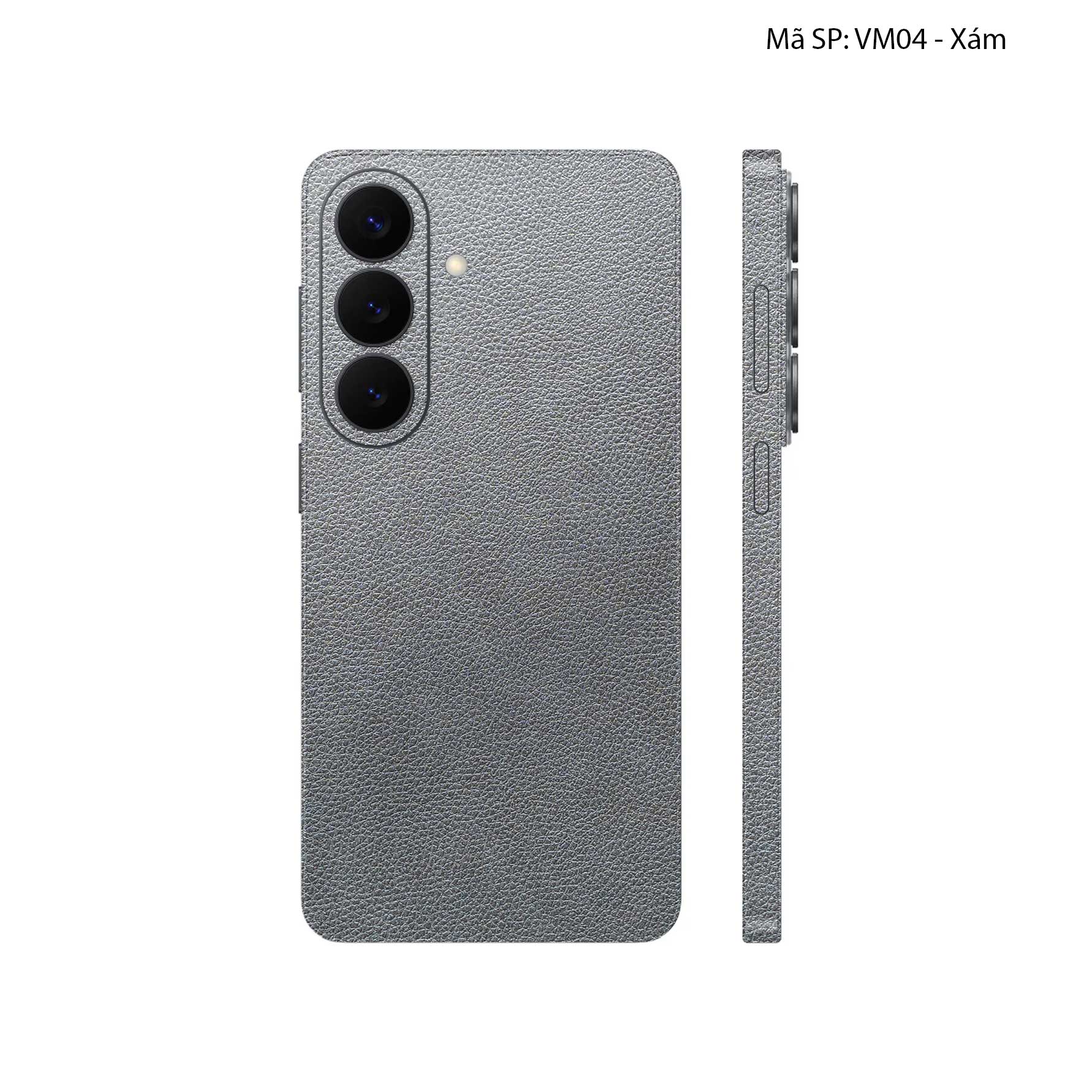Miếng Dán Da Samsung Galaxy S26 Plus Vân Mil Xám | VM04
