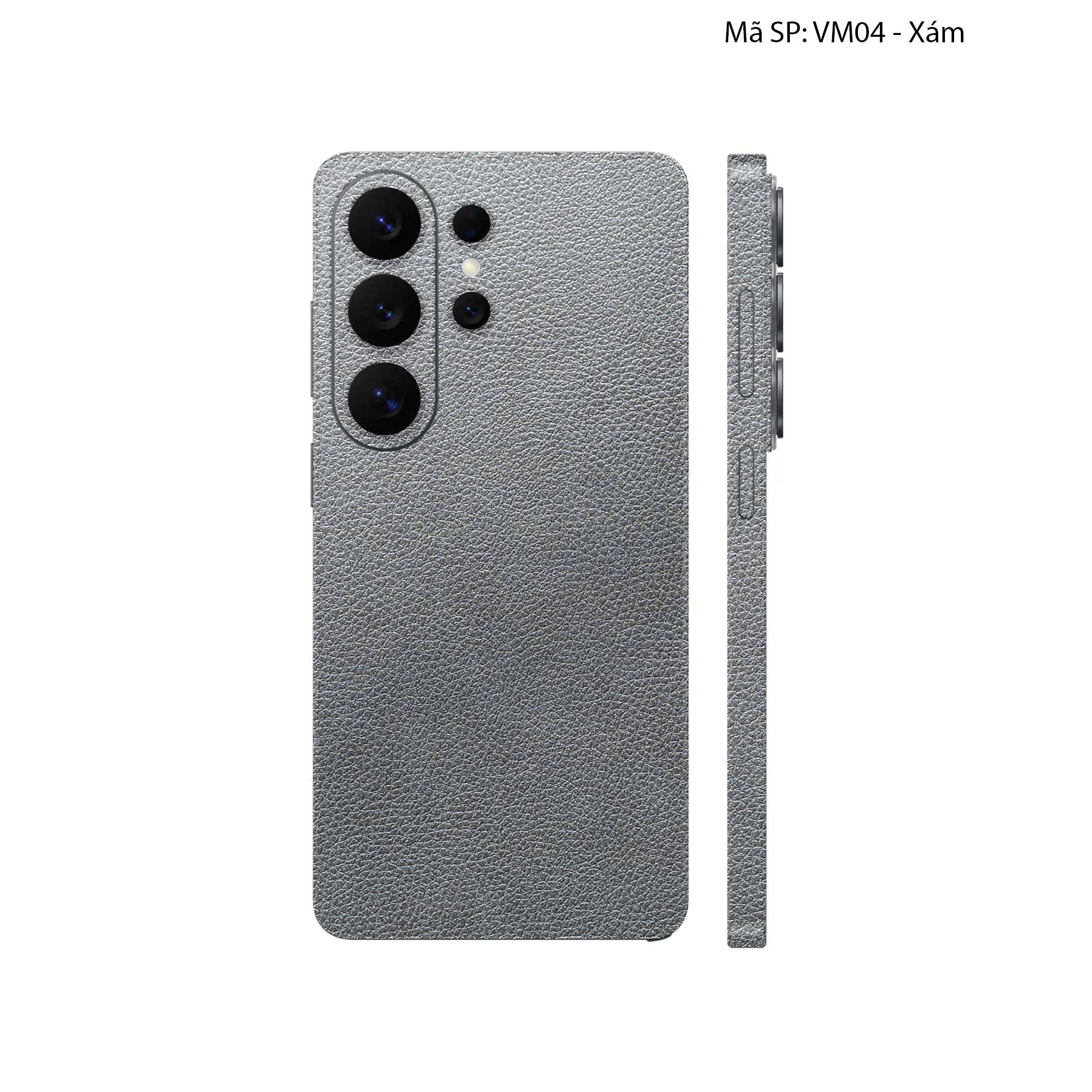 Miếng Dán Da Samsung Galaxy S26 Ultra Vân Mil Xám | VM04