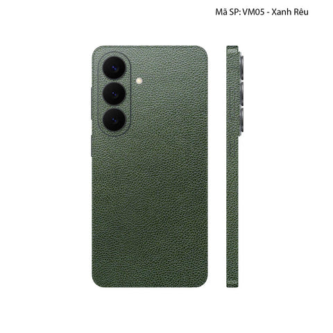 Miếng Dán Da Samsung Galaxy S26 Plus Vân Mil Xanh Rêu | VM05