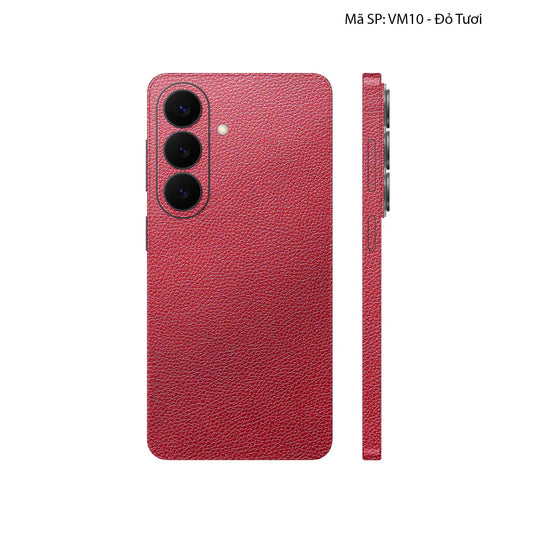 Miếng Dán Da Samsung Galaxy S26 Plus Vân Mil Đỏ Tươi | VM10