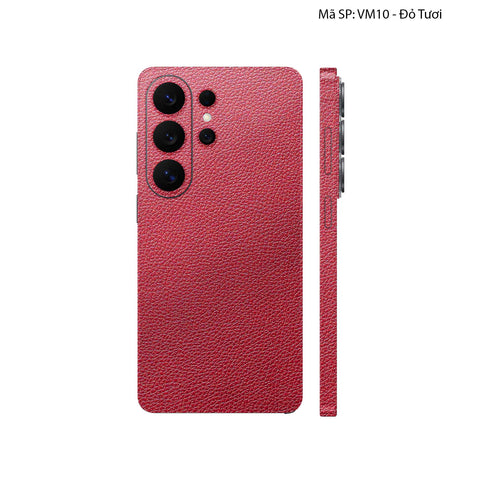 Miếng Dán Da Samsung Galaxy S26 Ultra Vân Mil Đỏ Tươi | VM10