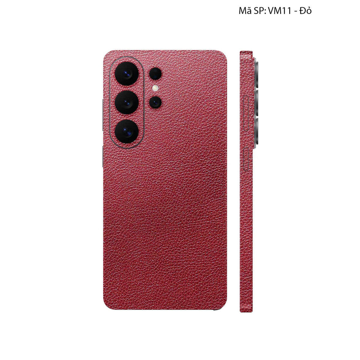 Miếng Dán Da Samsung Galaxy S26 Ultra Vân Mil Đỏ | VM11
