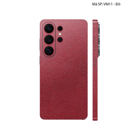 Miếng Dán Da Samsung Galaxy S26 Ultra Vân Mil Đỏ | VM11
